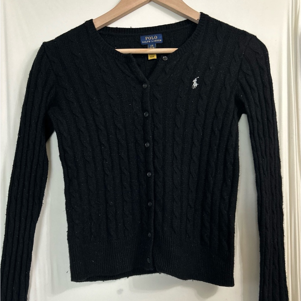 Polo by Ralph Lauren Women's Black Button-Up Cardigan